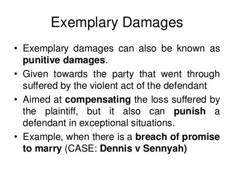 Exemplary damages .